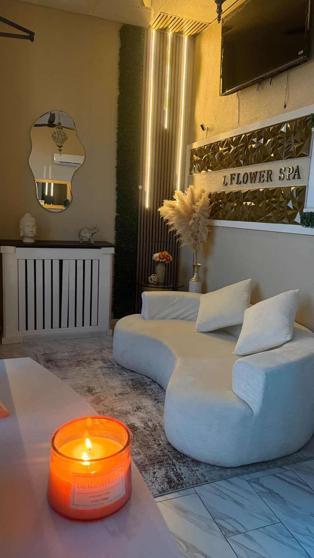 Calm and elegant spa interior