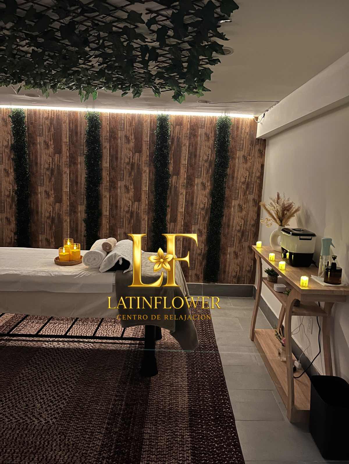 Premium spa room with warm candlelight